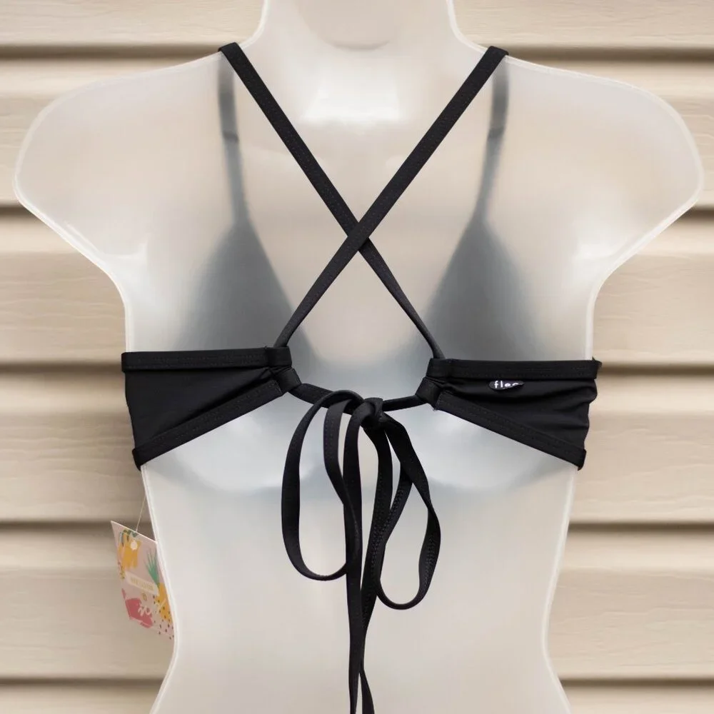 Fleo Bikini Set NWT Black Size XL Top & Bottom 2-Piece Swimwear Beachwear Pool - Picture 3 of 8